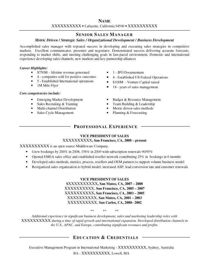 Resume of a real estate developer