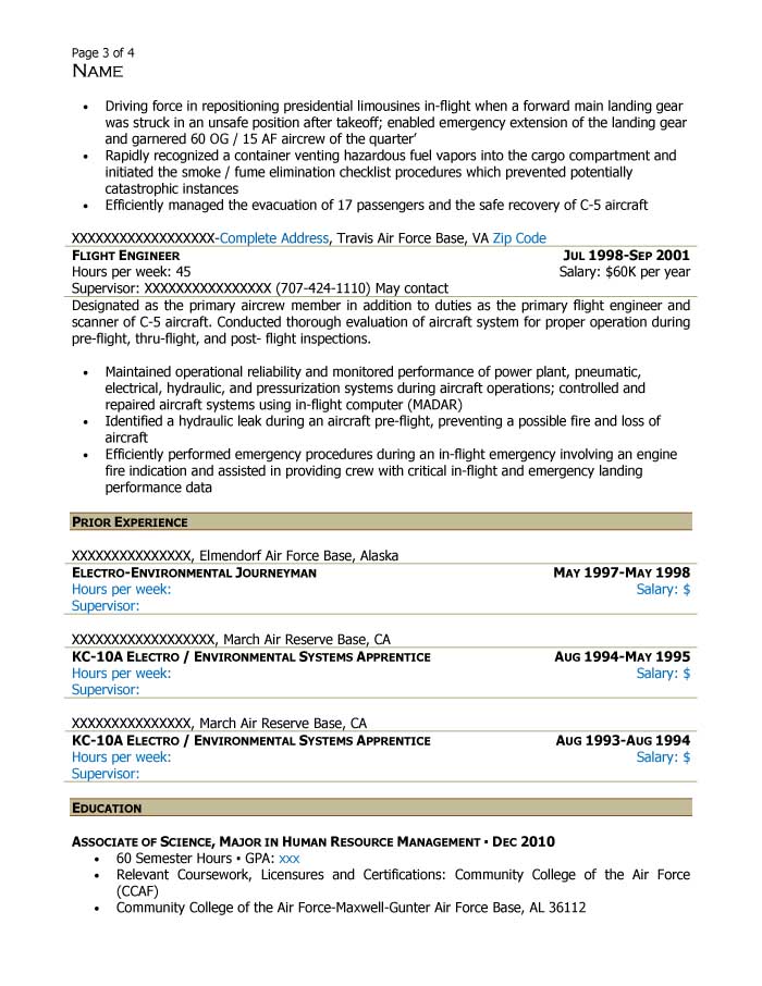 Free Federal Resume Sample From Resume Prime