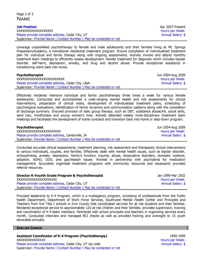 Free Federal Resume Sample From Resume Prime