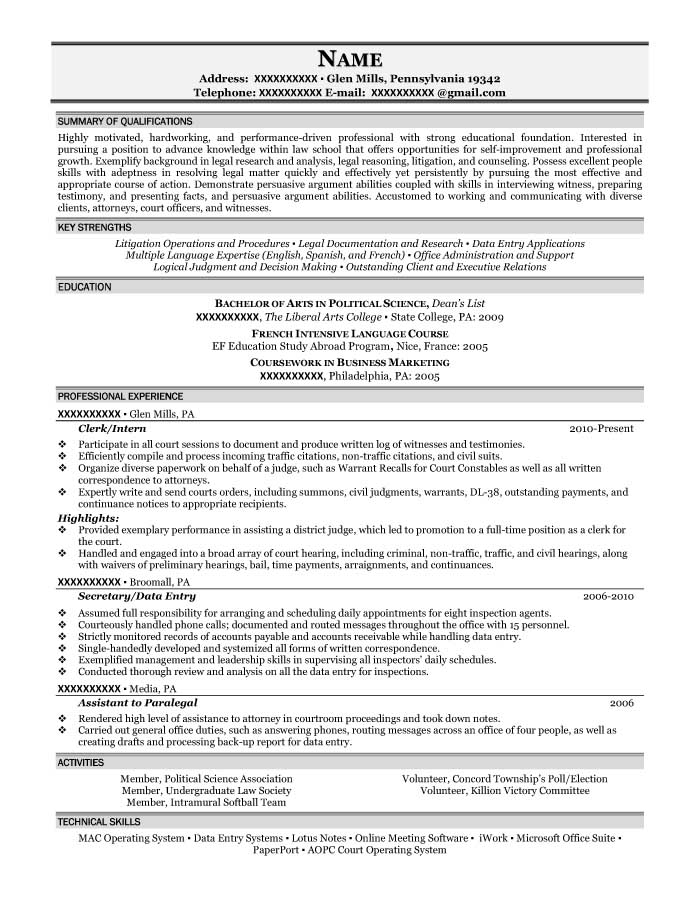 Science resume