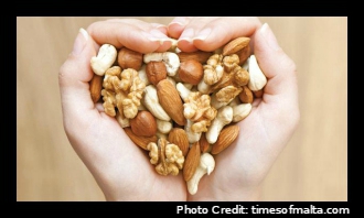 A handful of Assorted Nuts